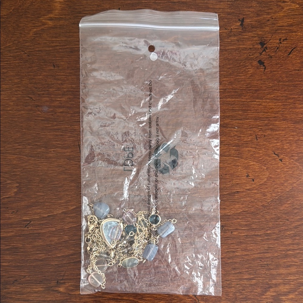 LOFT Outlet Women's Fashion Jewelry Gold and Blue Stone Necklace NWOT Never Worn - Picture 11 of 11